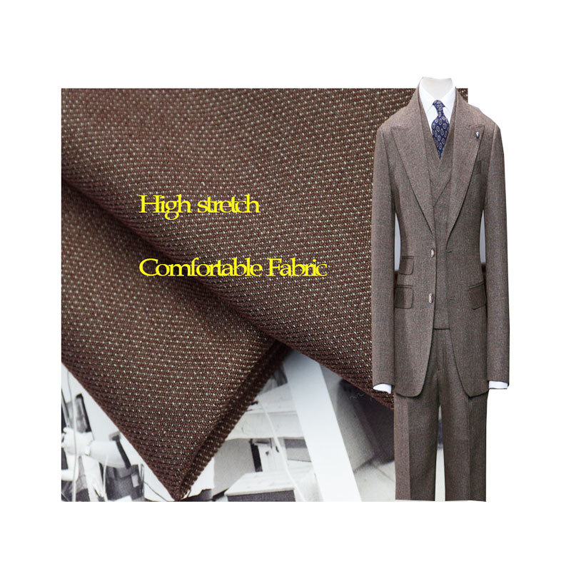 Polyester-Viscose Twill Four-Way Stretch Tr Suit Fabric Super Elastic and Comfortable Casual Wide-Leg Pants Casual Clothing Jacket Fabric