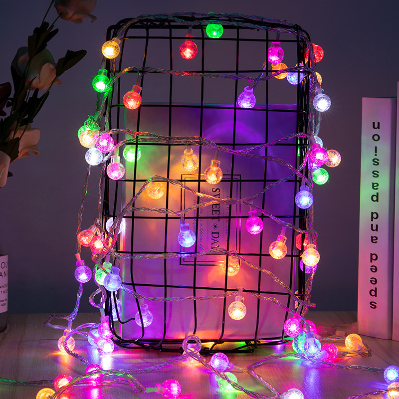 Picture of Solar LED string lights, outdoor camping tent atmosphere lights, night market stall lights, room decoration spherical star lights