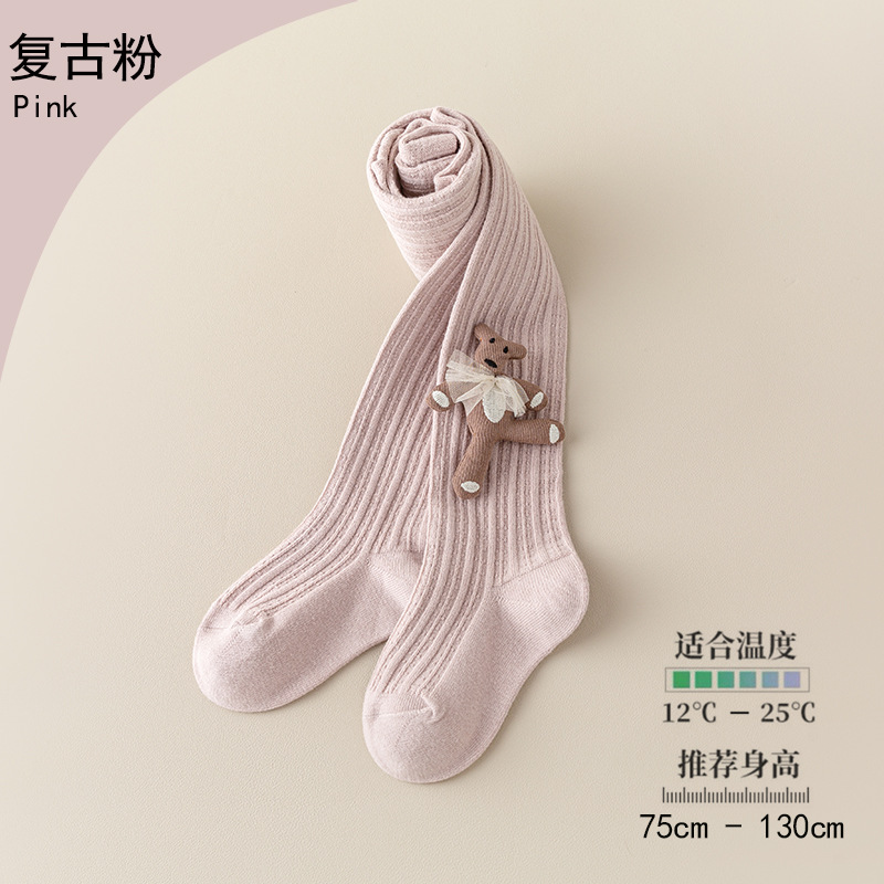 Picture of 0-10 years old children's pantyhose wholesale spring and autumn girls' pantyhose Class a cotton dragonfly wings knot children's pantyhose