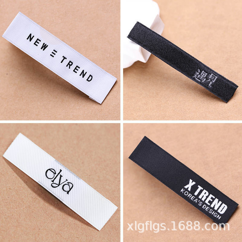 Picture of Clothing collar label design men's clothing women's clothing weaving Mark weaving Mark high-end new shipping Mark factory high-density Tide brand label