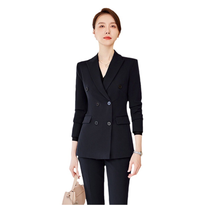 High-end Suit Jacket Women's Spring and Autumn Clothes Korean Temperament Business Wear Interview Dress Work Clothes Gray Suit suit