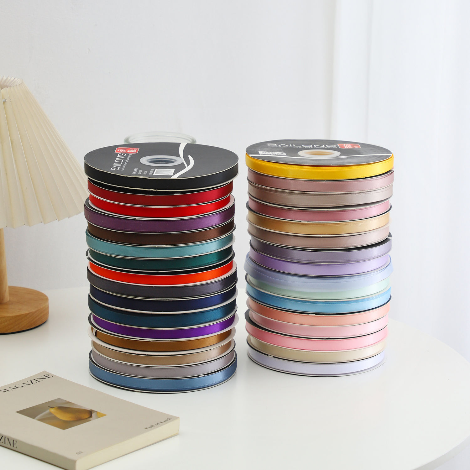 1cm * 100 yards solid color polyester floral ribbon flower bouquet gift gift packaging ribbon ribbon material