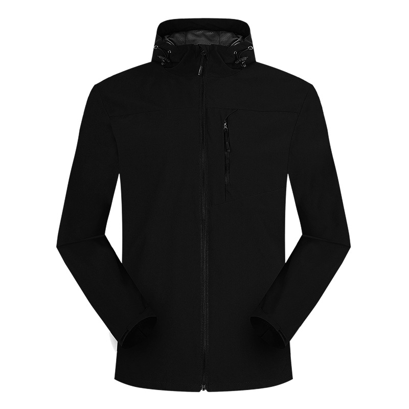 Picture of New Fashionable Outdoor Soft Shell Single-Layer Solid Color Charge Clothes Spring and Autumn Travel Mountaineering Jacket Hooded Jacket in stock Printing