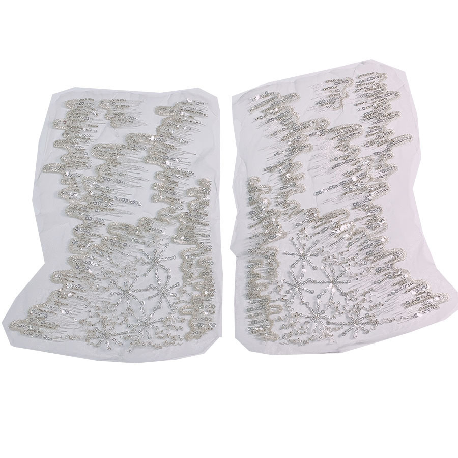 New Mesh Sand Bead Pieces Bead Tube Bead Embroidery Flower Denim Rice Flower Stickers Bridal Dress Flower Stickers Clothing Lace Accessories