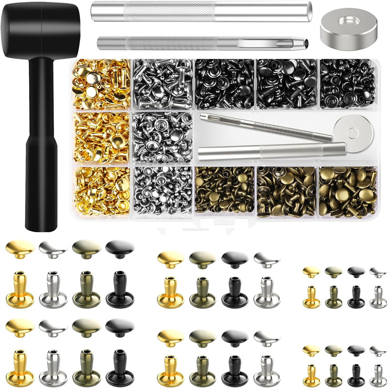 480 set of installation tools double-sided nail striking cap nail leather leather metal decoration double-sided rivet buckle