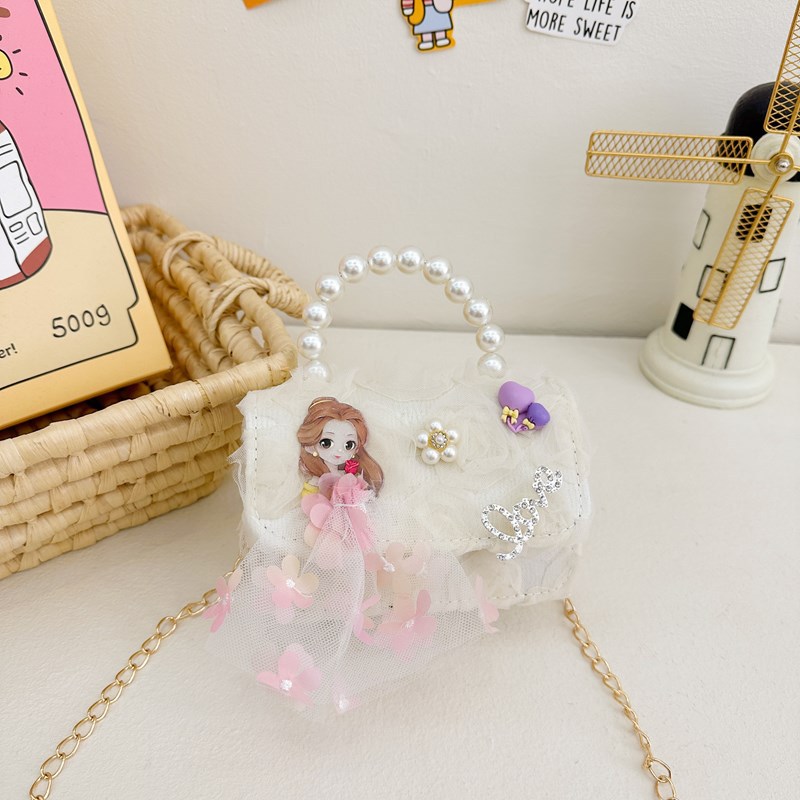 Picture of Korean Style Princess Handbag Fashion Bow Children Shoulder Bag Stylish Cute Girl Small Square Bag