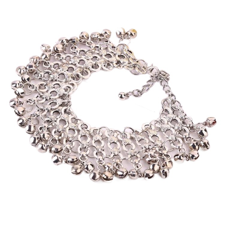 European and American Foreign trade hot selling jewelry retro exaggerated ethnic style small Bell tassel women's beach anklet anklet