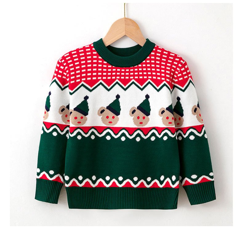 Picture of 2023 Europe and the United States new children's Christmas sweater children's clothing girls boys autumn and winter cartoon pullover sweater