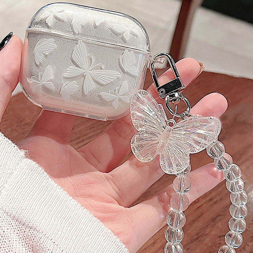 Picture of Glitter Butterfly Printed airpods Pro2 Apple 2 Generation Bluetooth Headphone Case airpods 3 Protective Shell