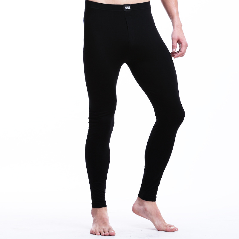 Picture of Ao element autumn and winter single leggings men's thin autumn pants solid color mid-waist slim-fit bottoming warm pants autumn and winter