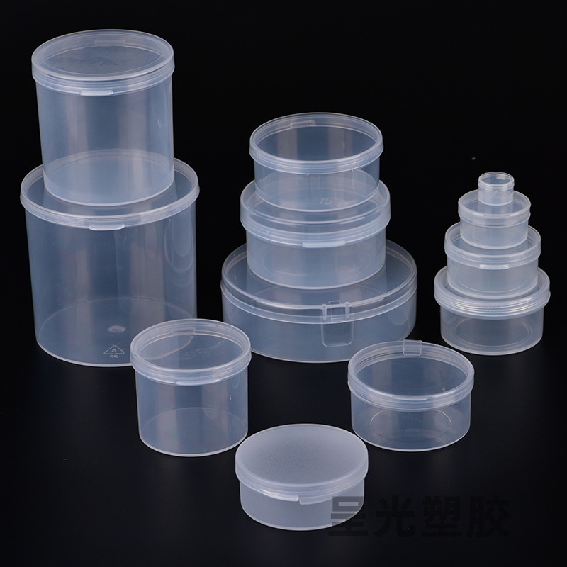 Picture of Plastic Round Box Transparent Makeup Puff Storage Box Pp Box Transparent Plastic Small Box Parts Original Packaging Box