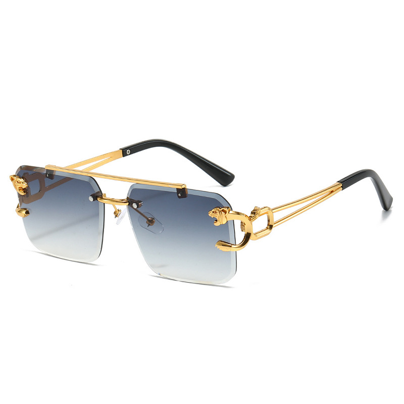 Picture of 2023 new trendy frameless leopard head sunglasses UV protection handsome high-end fashion driving sunglasses