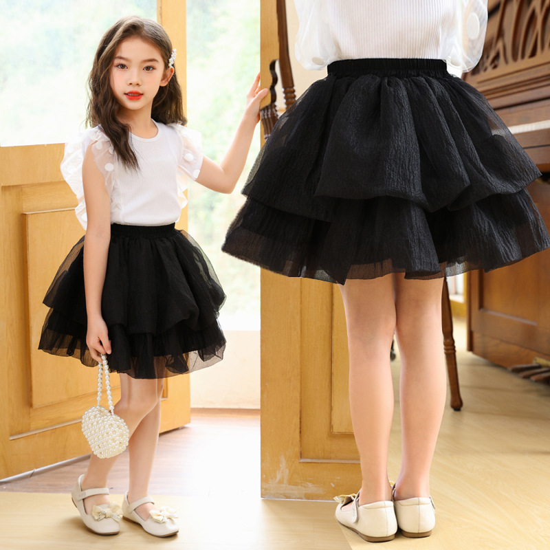Foreign Trade Girls Skirt Summer 2025 New Mesh Skirt Fairy Skirt Kidsren's Tutu Skirt Cake Skirt Cross-Border
