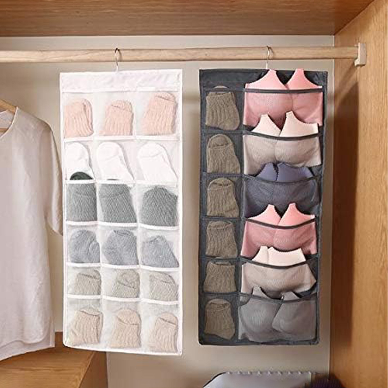 Underwear Storage Bag Hanging Bag Wall Hanging Double-sided Wardrobe Artifact Household Socks Hanging Bra Bag Dormitory