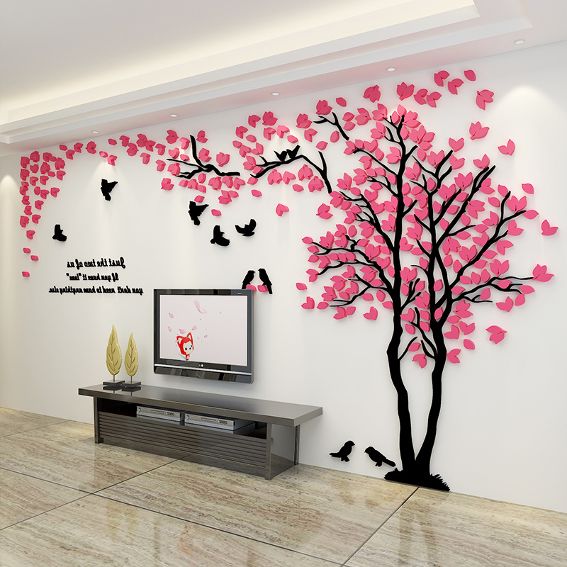 Picture of Big Tree 3D Stereo Wall Stickers Acrylic Tv Background Wall Bedroom Living Room Decorative Wallpaper Self-Adhesive Layout Wall Stickers