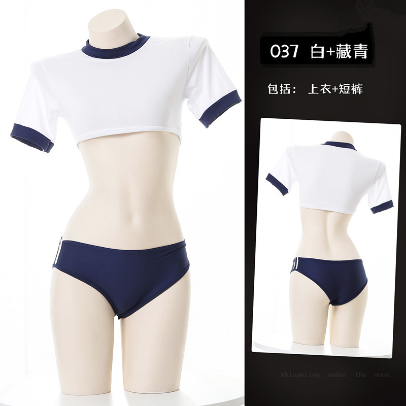 Japanese-Style Sailor Academy Sweet and Spicy Ultra-Short Skirt Revealing Hip Two-Piece Uniform Sexy Pure Desire Gymnastics Outfit for Female Students