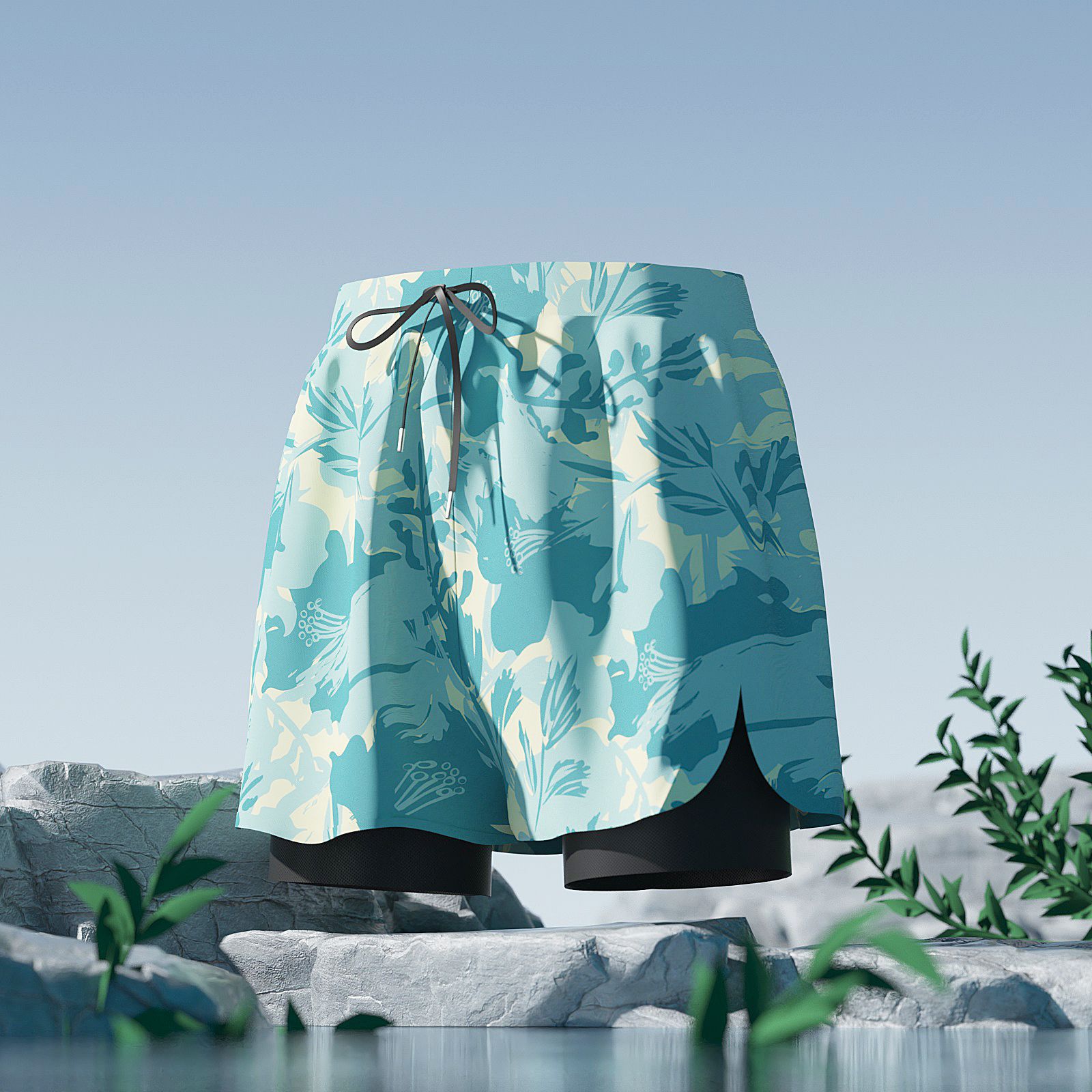 Picture of Men's Swimsuit 2025 New Style Comfortable, Breathable and Fashionable Printed Double-Layer Anti-Embarrassment Slim Quick-Drying Hot Spring Swimsuit