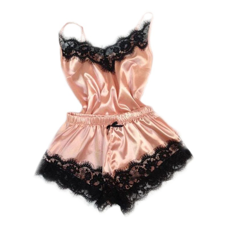 Cross-border foreign trade sexy lingerie women's sexy lingerie European and American plus size eyelash home wear two-piece suit wholesale