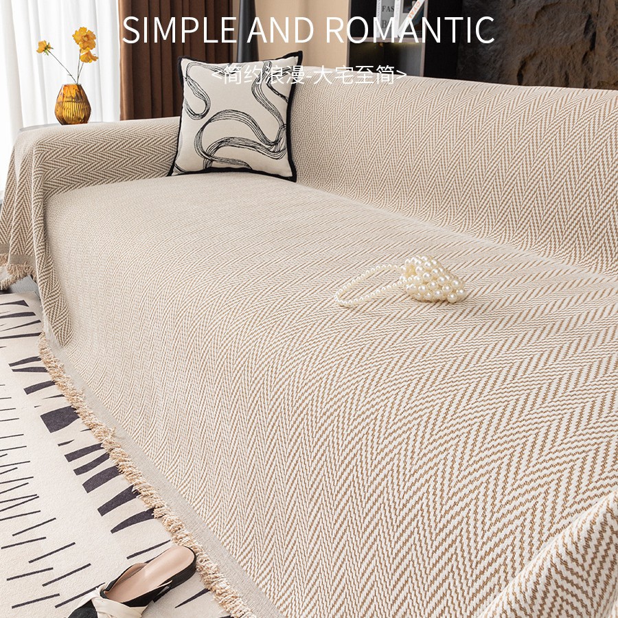 New Striped Chenille Sofa Towel 20.25 million Full Cover Simple Sofa Cover Cloth Anti-cat Scratch Sofa Cover