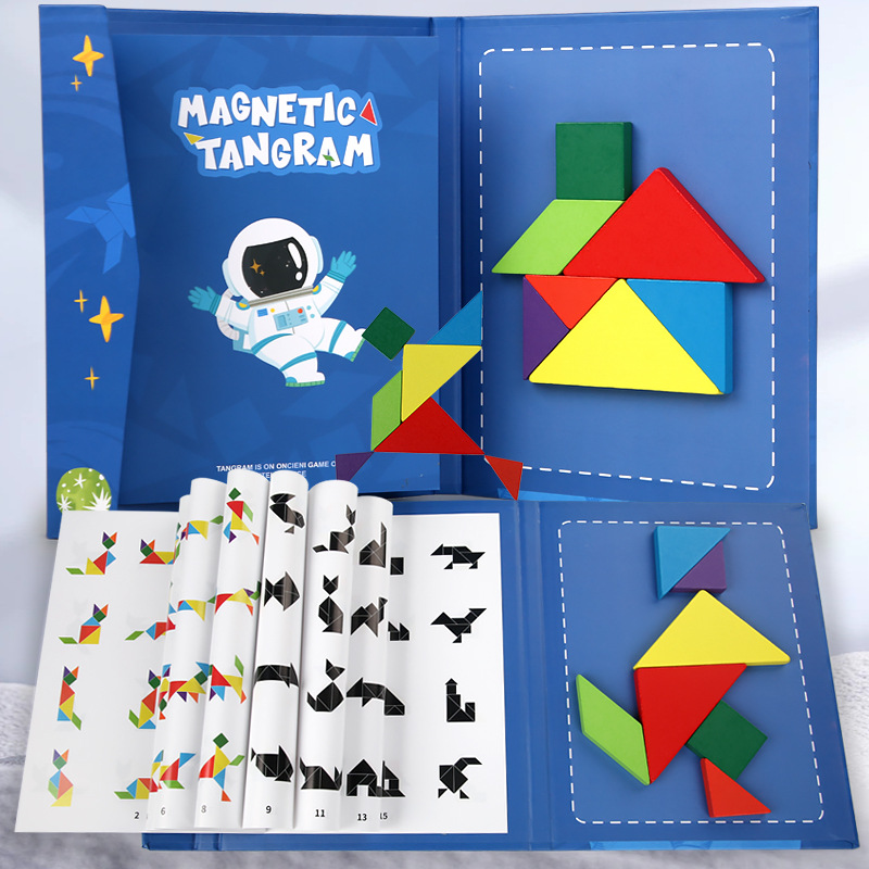 Picture of Magnetic jigsaw puzzle children's jigsaw puzzle primary school students first grade colorful jigsaw puzzle early childhood education educational wooden toys