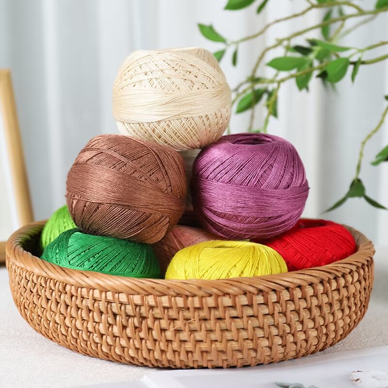 No. 7 Silk Lace Thread Hand-Woven Summer Strong Twisted Pure Cotton Crocheted Lace Thread Woven Half-Sleeve Thread Super Soft