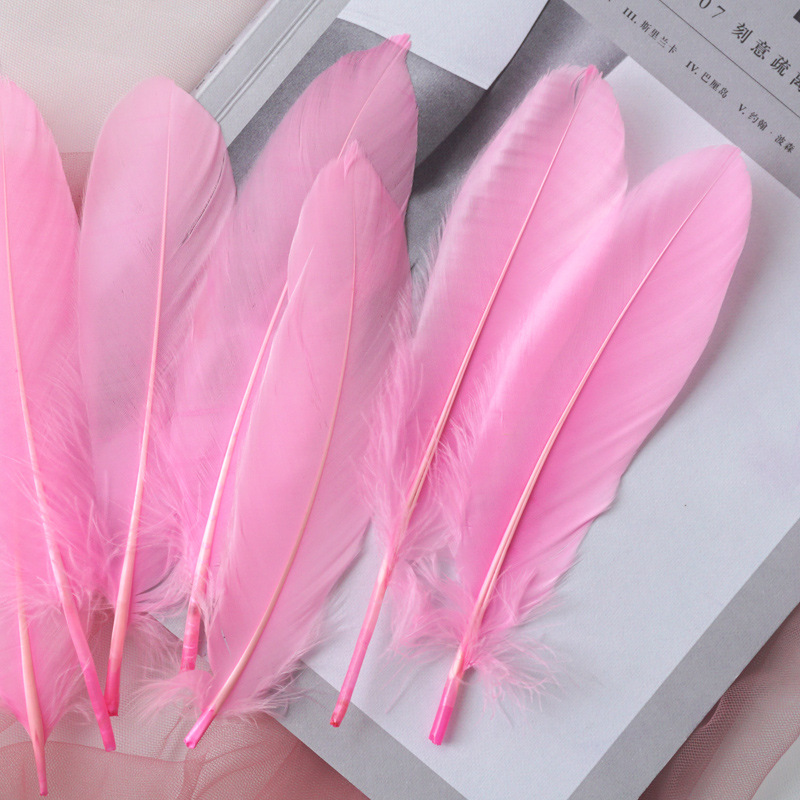 Picture of Feather color goose feather hard big floating dream catcher sunflower kindergarten handmade art class material wings decoration