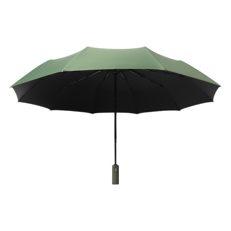 A large number of wholesale automatic rain umbrella double three folding black rubber sunscreen sunshade umbrella men and women sturdy umbrella large