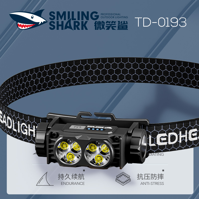 Mini Dual-Light High-Brightness Headlamp Outdoor Portable Large Floodlight Headlamp Night Fishing Fixed Focus Lighting Headlamp