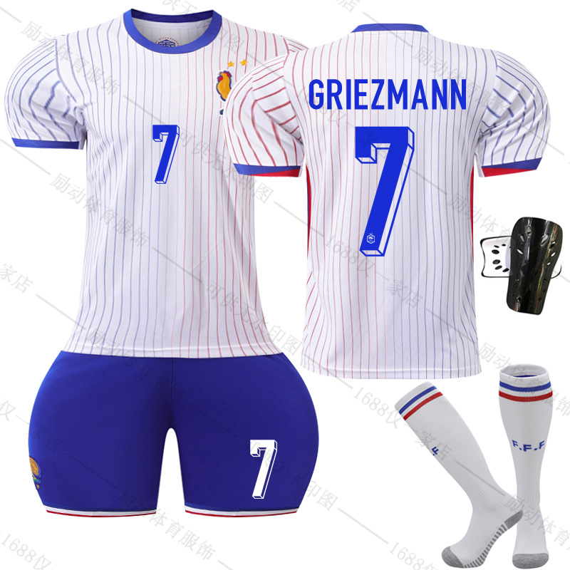 Picture of 2425 France away to the European Cup jersey No. 10 Mbappe football suit 7 Griezmann 9 Giroux team uniform