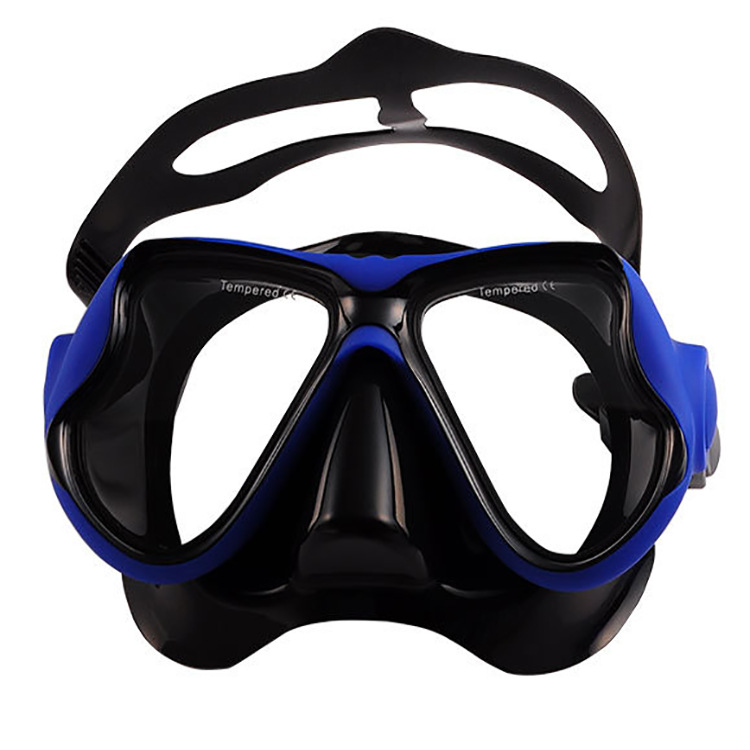 Picture of Large frame diving goggles snorkeling myopia lens diving mask liquid silicone PVC diving goggles tempered glass