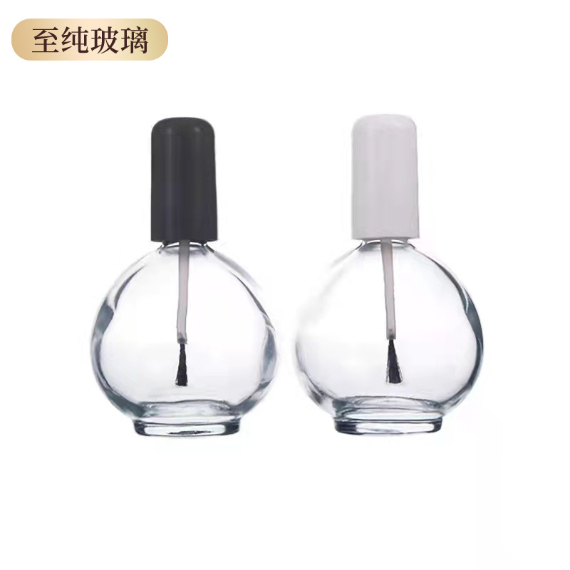 75ml nail polish bottle transparent glass with brush cosmetic sub-bottle round liquid blush bottle empty bottle wholesale