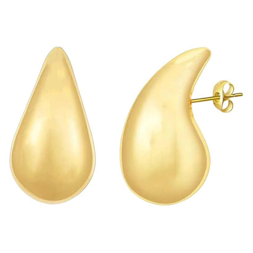 Cross-border hot personality water droplets 16k gold pepper CCP explosion simple cold earrings wholesale jewelry