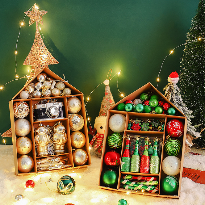 Creative Christmas Decorations Christmas ball shaped house suit Christmas tree pendant cross-border Amazon new product