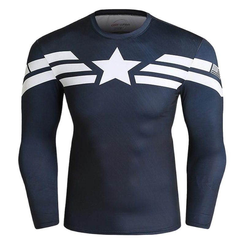 Daiye Running Men's Sports Tights Long Sleeve Elastic Fitness Training Clothing Long Sleeve A048