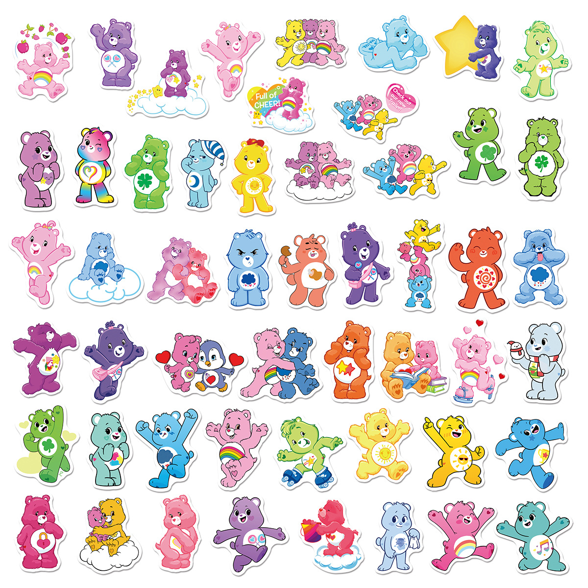 Picture of 50 cute cartoon bear graffiti stickers luggage guitar car computer waterproof PVC children stickers