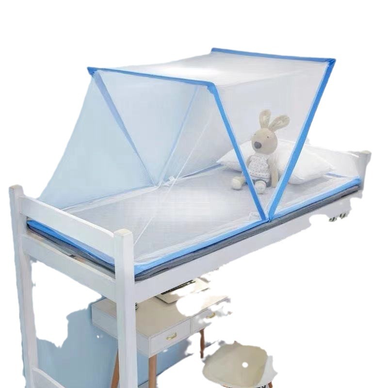 Picture of Installation-free folding single-double upper and lower bunk automatic mosquito net student dormitory site encryption 1.5 m thick 1.8 household