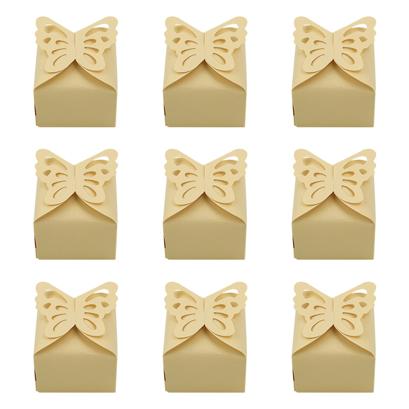 Picture of Cross-border new candy box creative butterfly hollow square bottom candy box pearl paper packaging box wedding candy box wholesale