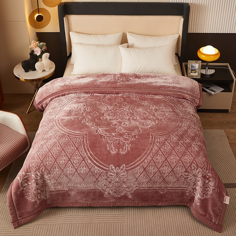 Picture of Raschel Blanket Double Thickened Blanket Super Soft Fleece Blanket Cover Blanket Wedding Red Blanket Warm Blanket Gift Wholesale