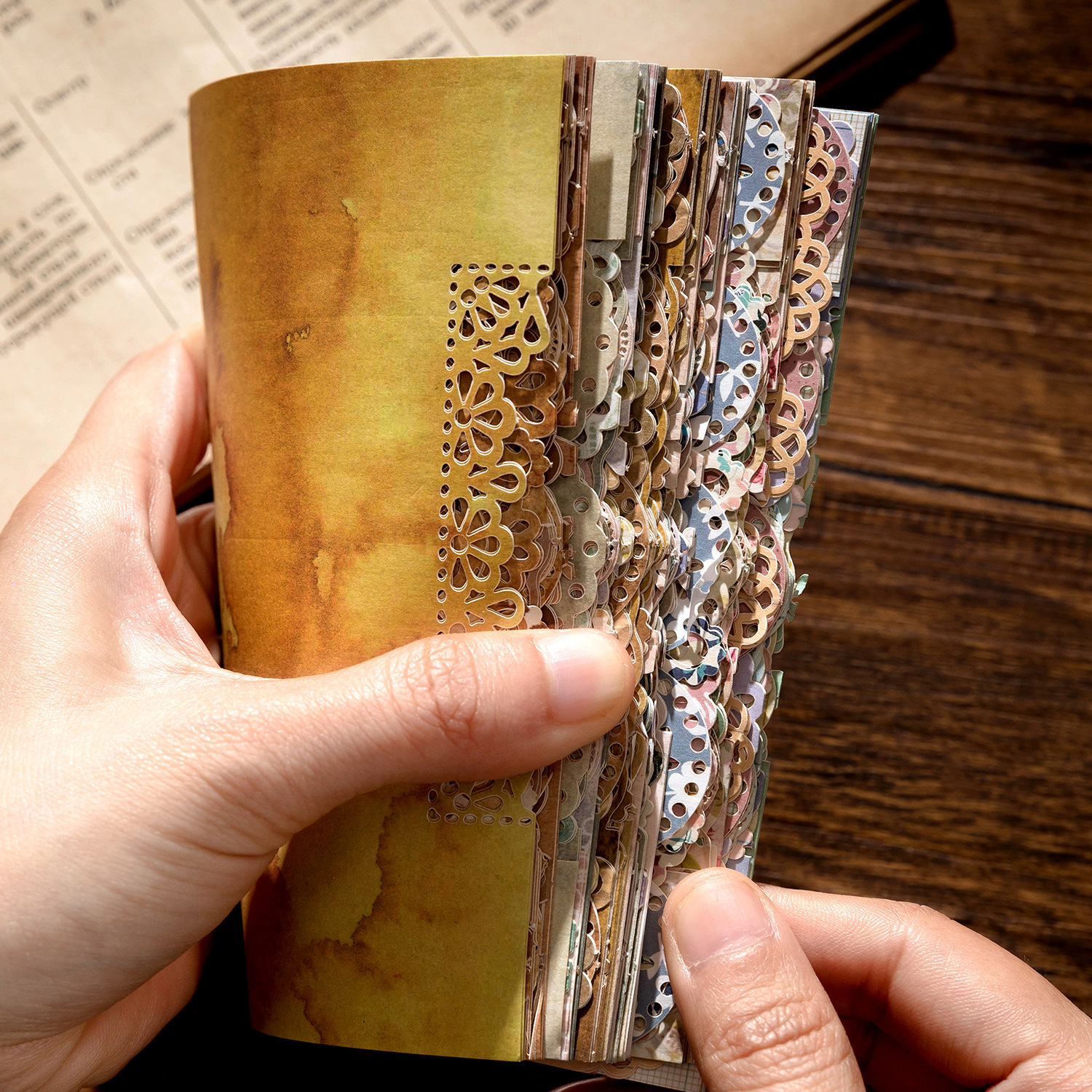 Momo Note Pad Lace Symphony Series Bottoming Hollow Lace Handbook Decoration Material 20 Pieces