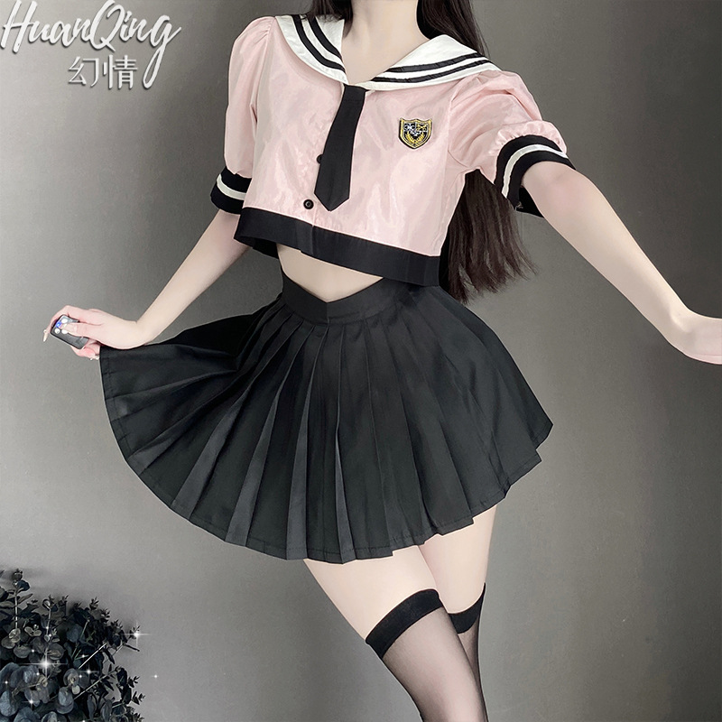 Phantom Pure Desire Student Outfit Sexy Pleated Skirt Passionate-Free Temptation Sailor Jk College Style Fun Uniform Suit