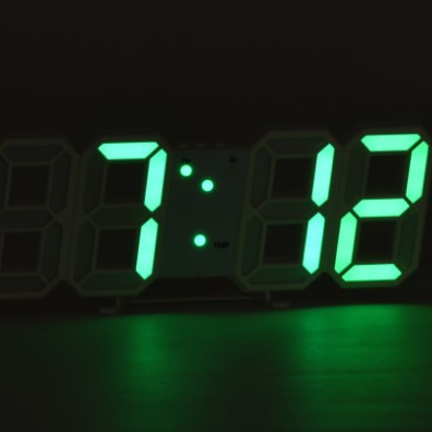 Picture of Ins cross-border desktop desk clock 3D luminous digital clock wall voice control mute alarm clock intelligent photosensitive a generation of hair