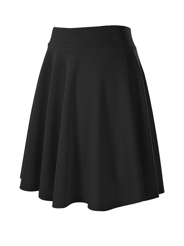 Picture of European and American Cross-Border Women's Large Size Half-Length Umbrella Skirt High-Waist Elastic Slimming Look Solid Color A-Line Skirt Mid-Length Skirt with Large Skirt