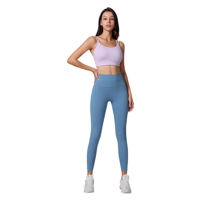 Push up thin shoulder strap beauty back Lycra yoga camisole bra vest integrated bra fixed Cup sports underwear