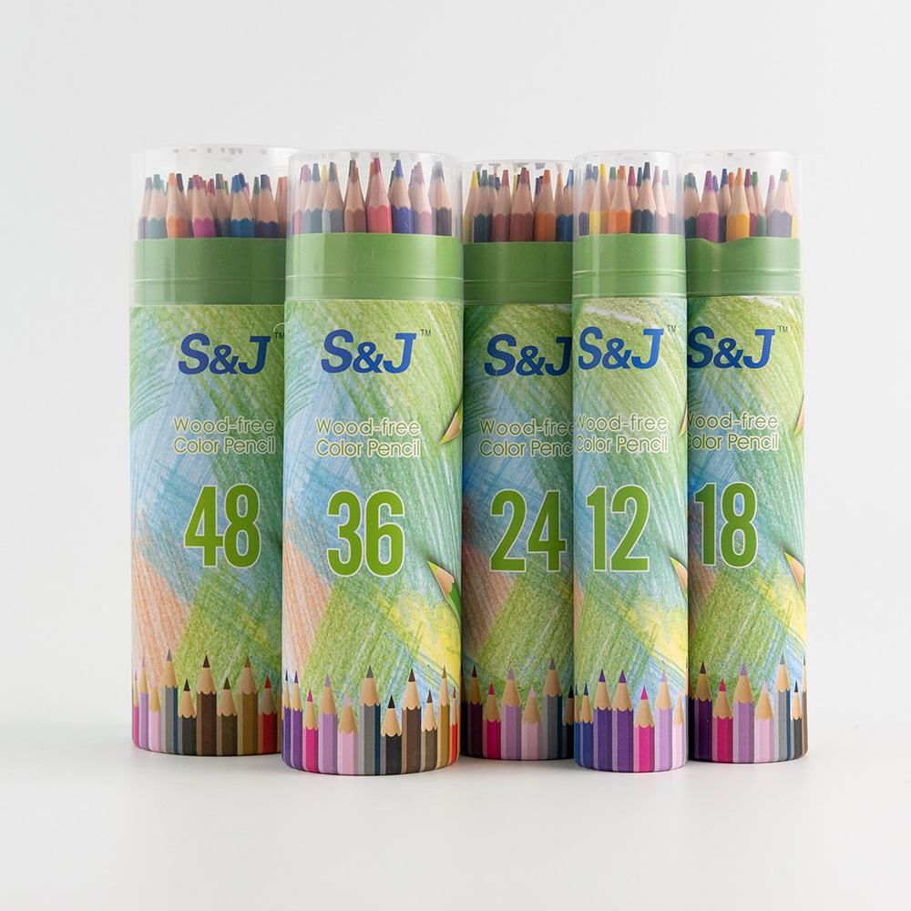 Picture of Plastic wood-free color pencil brush barrel student art painting color pencil wholesale