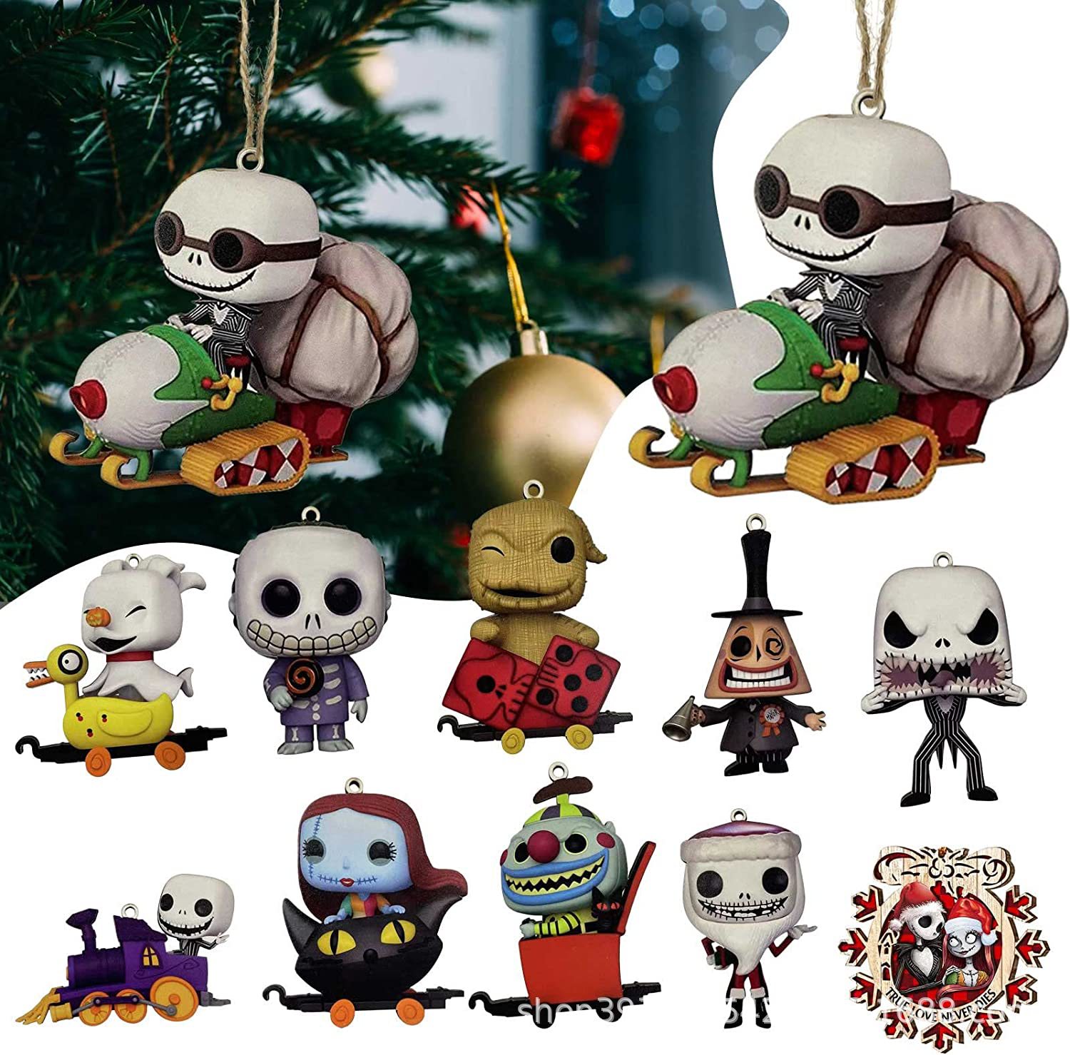 Cross Border New Product Acrylic Christmas Night Cry Pendant, 1 Piece Halloween Decoration Pendant Cartoon Christmas Tree