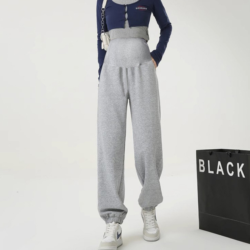Picture of No Belly Hip Big O-shaped Legs Thick to Cover Flesh Slim Sports Pants Fashionable Loose Pregnant Women's Pants Spring and Autumn Loose Long Pants