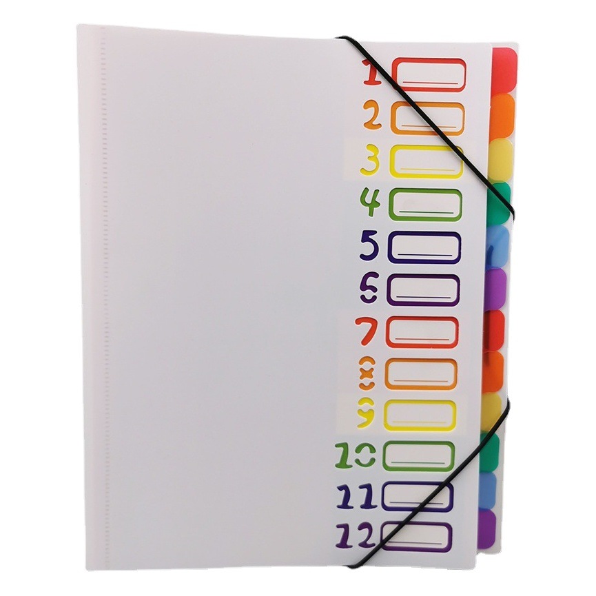 Youyi A4 folder rainbow classification page data book student examination paper folder multi-layer pp storage folder file book wholesale