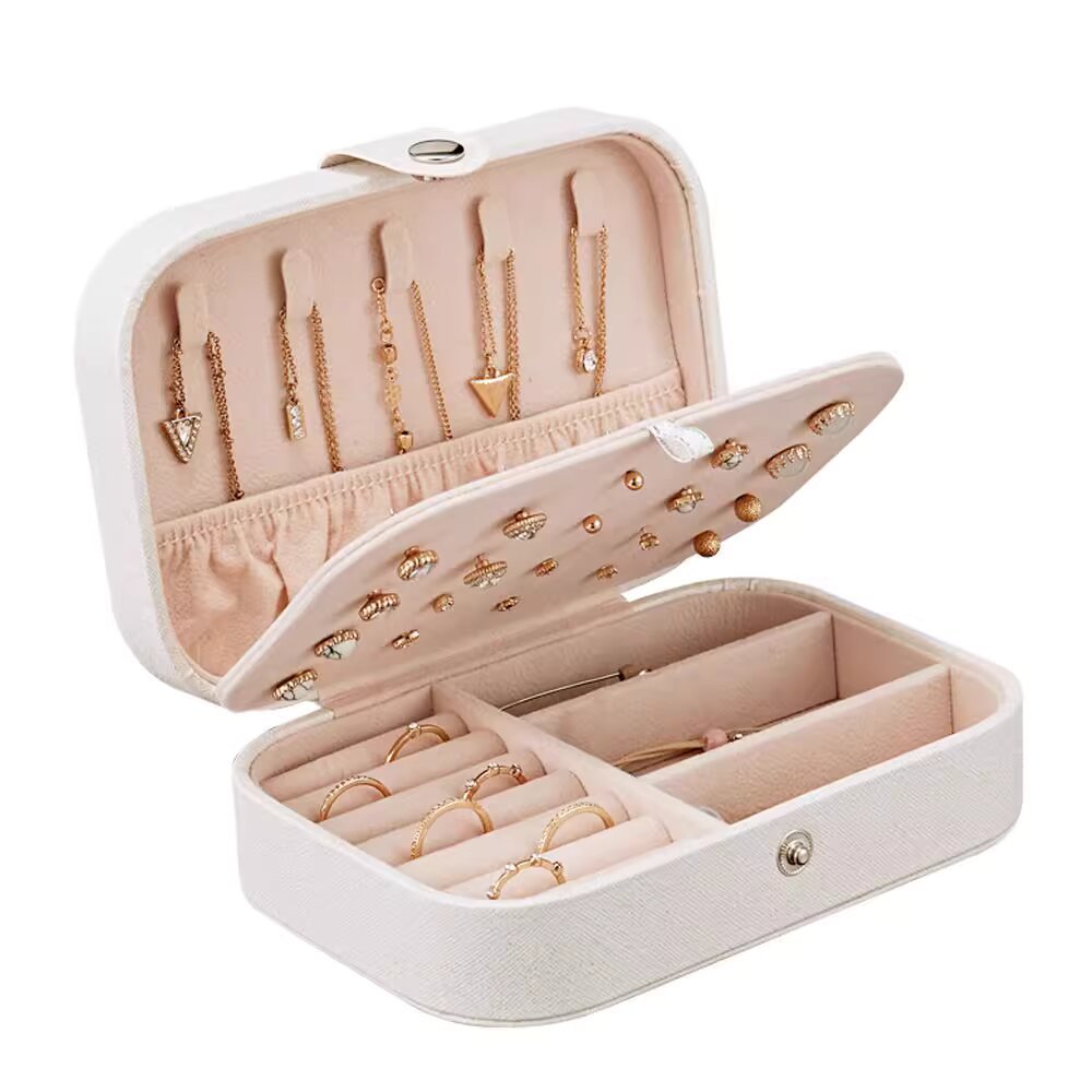 Picture of Portable jewelry storage box travel compact high-end exquisite large capacity earrings ring necklace antioxidant jewelry box