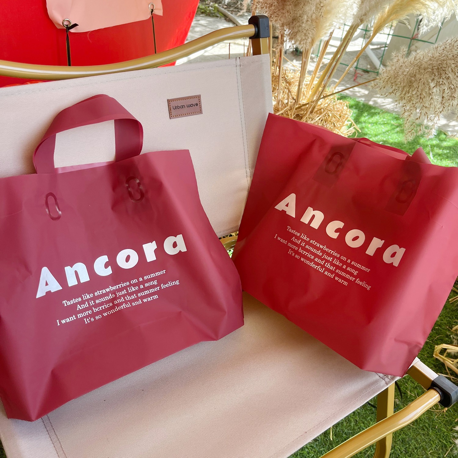 Frosted Transparent Clothing Tote Bag Sticker Wholesale Plastic Handheld Gift Ankora Shopping Children's Clothing Store Packaging