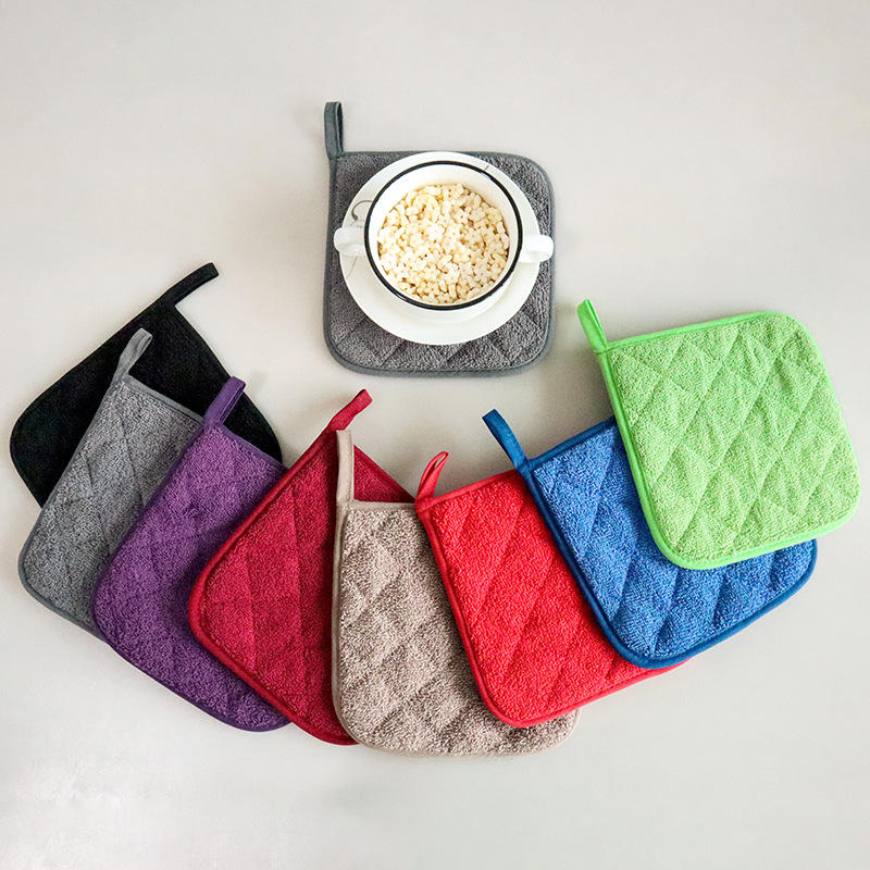Terry cloth heat insulation pad coated with silver cloth heat insulation pad plate pad microwave oven gloves pot pad plain heat insulation pad